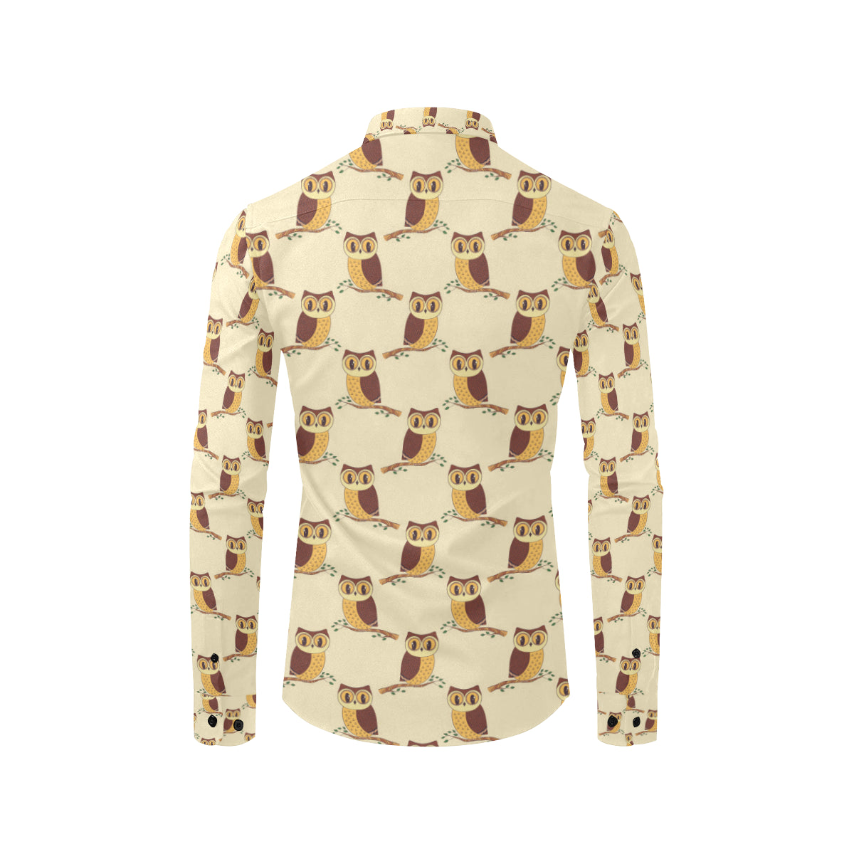 Owl Pattern Print Design A07 Men's Long Sleeve Shirt