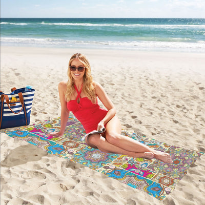 Patchwork Print Design LKS402 Beach Towel 32" x 71"