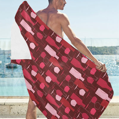 Wine Print Design LKS304 Beach Towel 32" x 71"