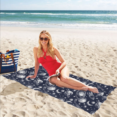 Space Rocket Print Design LKS301 Beach Towel 32" x 71"