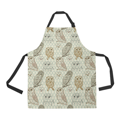 Owl Pattern Print Design A03 Apron with Pocket
