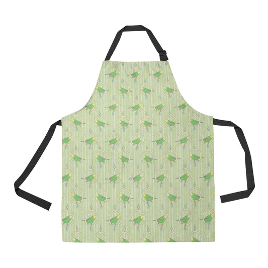 Budgerigar Pattern Print Design 02 Apron with Pocket