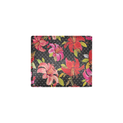 Lily Pattern Print Design LY012 Men's ID Card Wallet