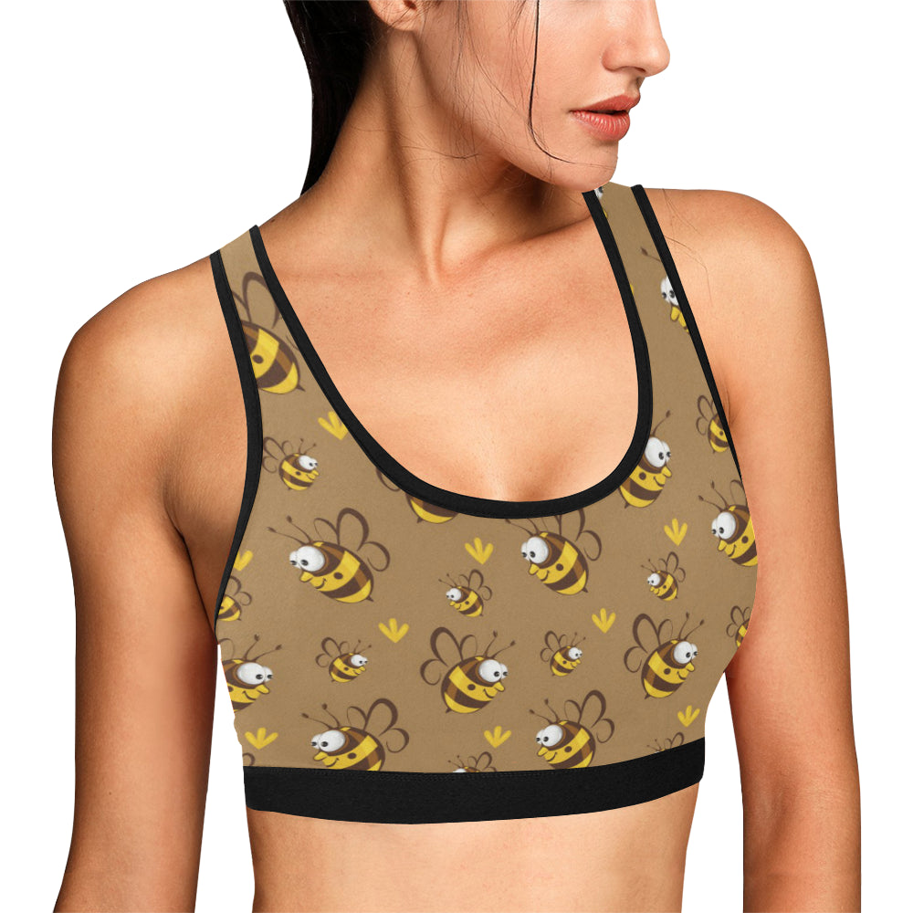 Bee Pattern Print Design BEE09 Sports Bra