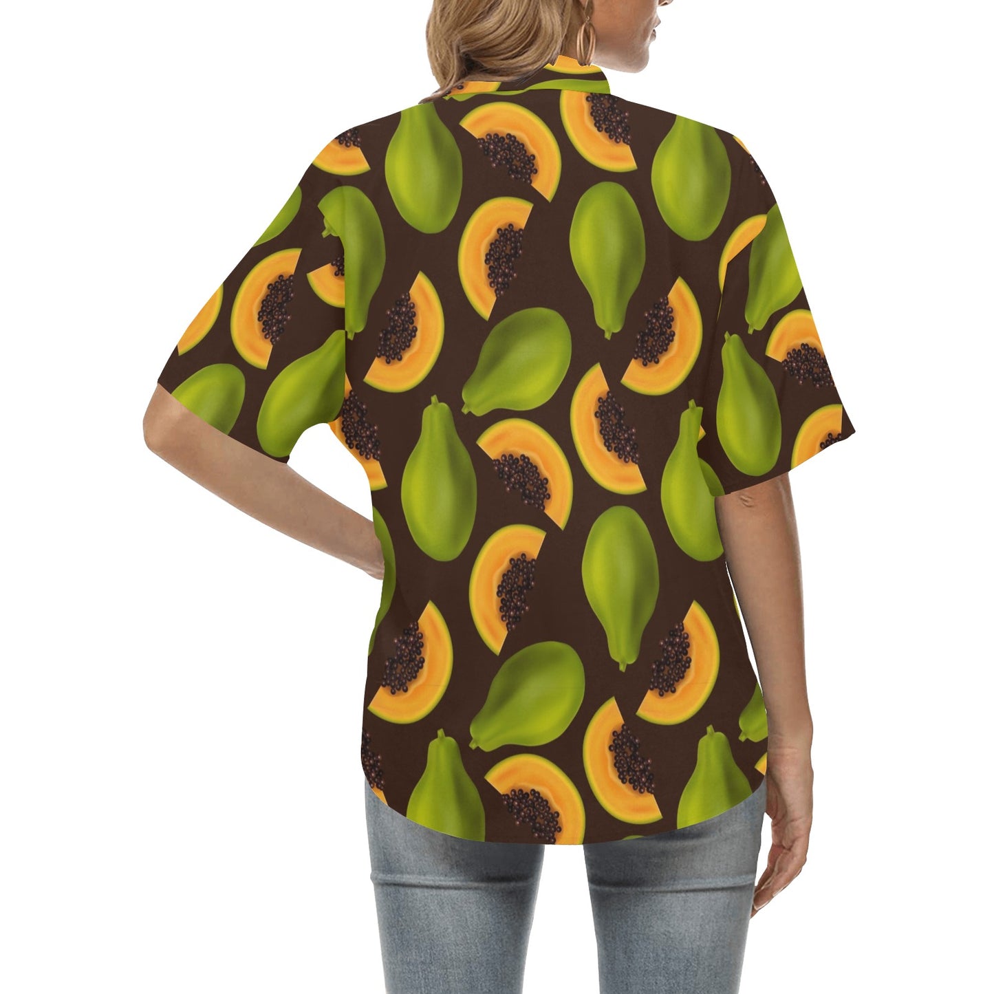 Papaya Pattern Print Design PP04 Women's Hawaiian Shirt
