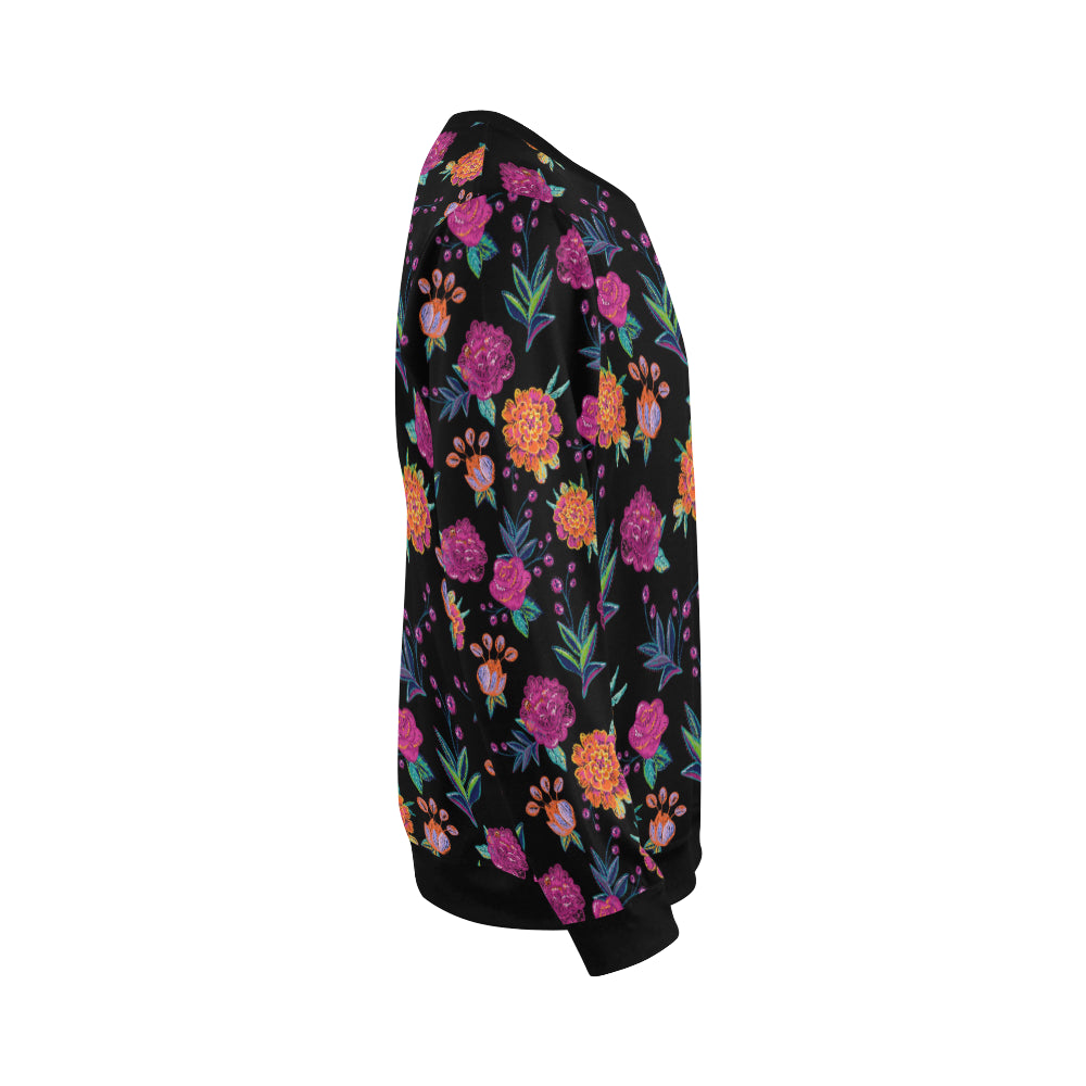 Marigold Pattern Print Design MR02 Men Long Sleeve Sweatshirt