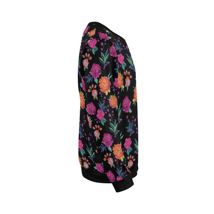 Marigold Pattern Print Design MR02 Men Long Sleeve Sweatshirt
