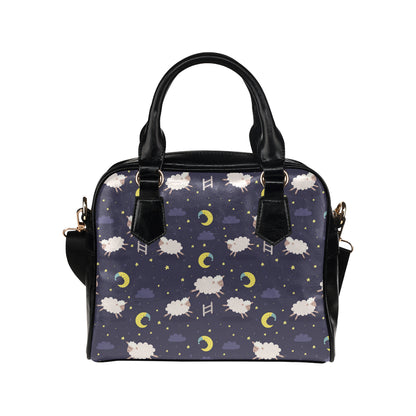 Sheep Night Pattern Print Design 02 Shoulder Handbag