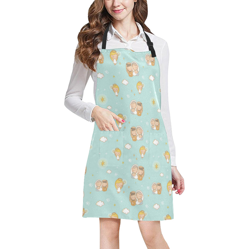 Christian Pattern Print Design 01 Apron with Pocket