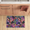 Neon Color Tropical Palm Leaves Kitchen Mat