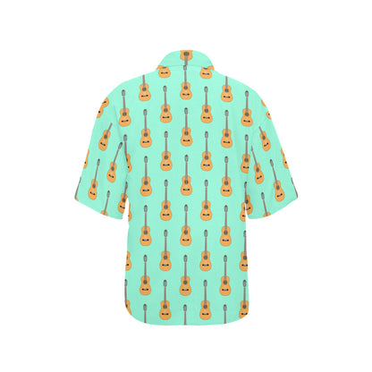 Acoustic Guitar Print Design LKS403 Women's Hawaiian Shirt