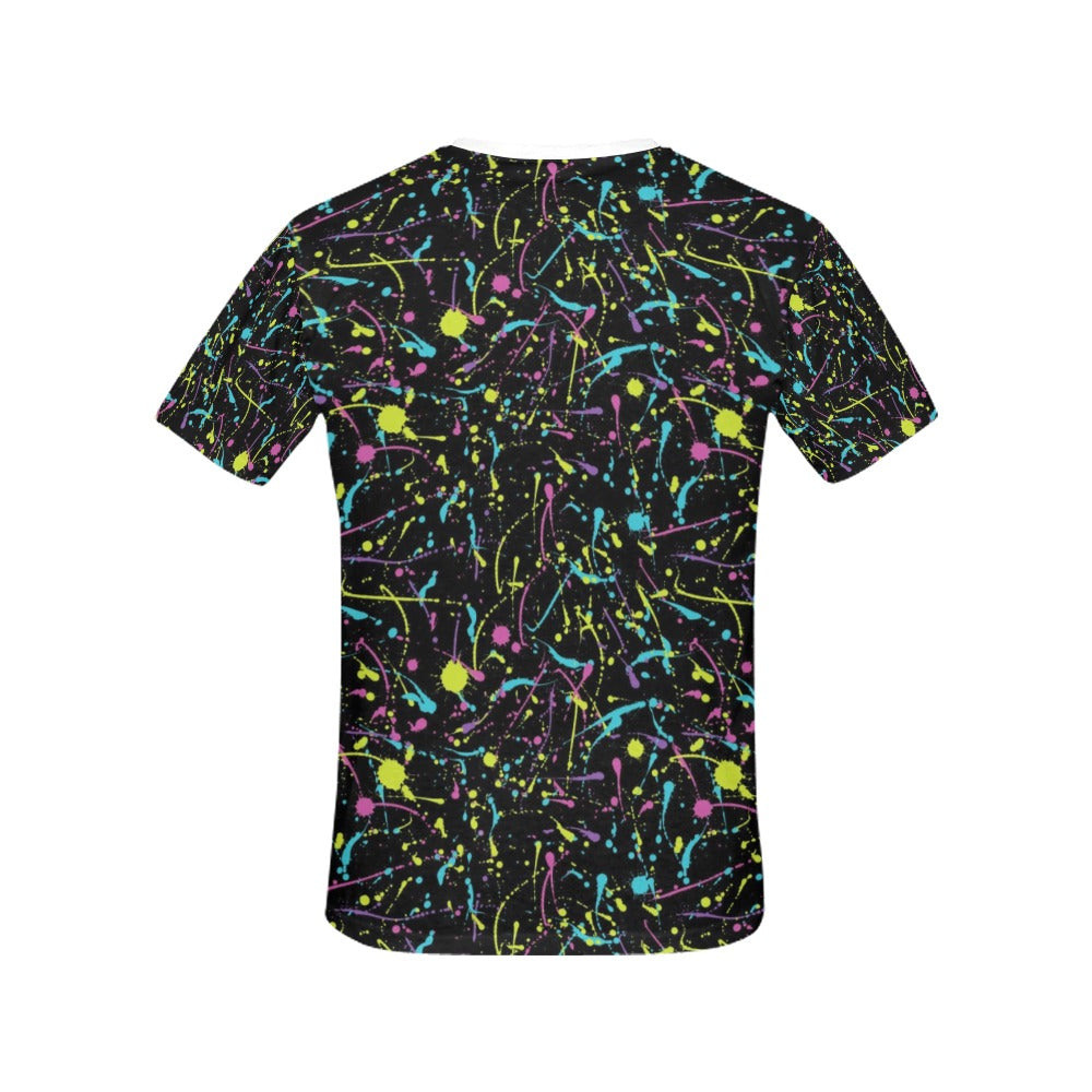 Splatter Multicolor Print Design LKS302 Women's  T-shirt