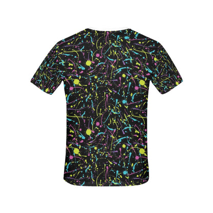 Splatter Multicolor Print Design LKS302 Women's  T-shirt