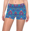 lotus Boho Pattern Print Design LO010 Yoga Shorts