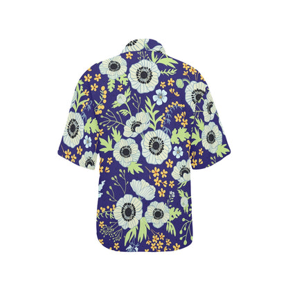 Anemone Pattern Print Design AM06 Women's Hawaiian Shirt