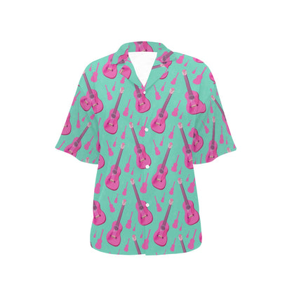 Acoustic Guitar Print Design LKS405 Women's Hawaiian Shirt
