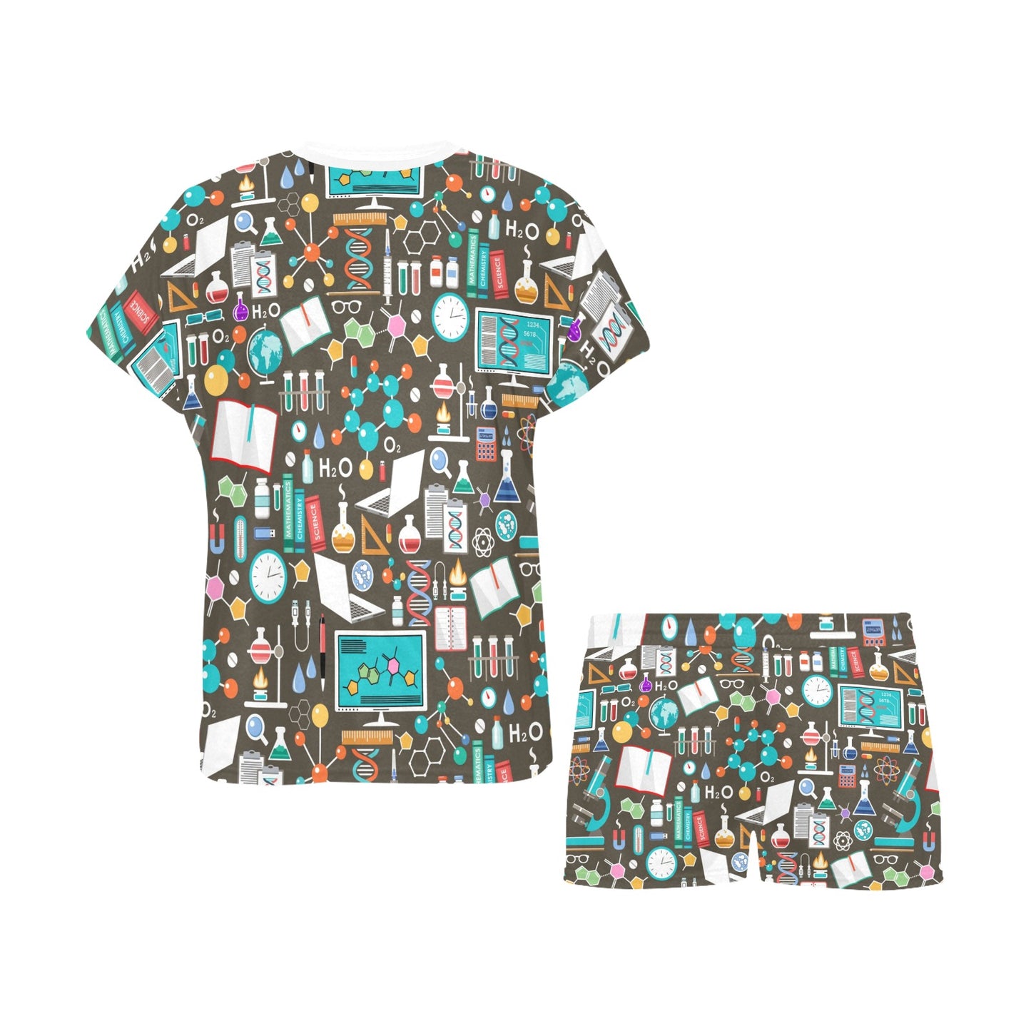 Science Print Design LKS303 Women's Short Pajama Set