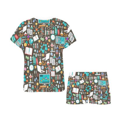 Science Print Design LKS303 Women's Short Pajama Set