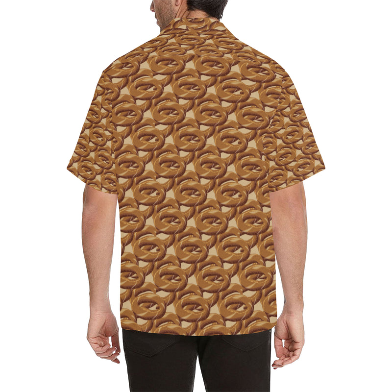 Bagel Pattern Print Design 02 Men's Hawaiian Shirt