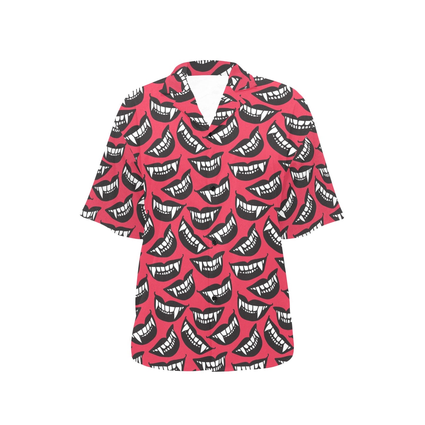 Vampire Lips Print Design LKS305 Women's Hawaiian Shirt