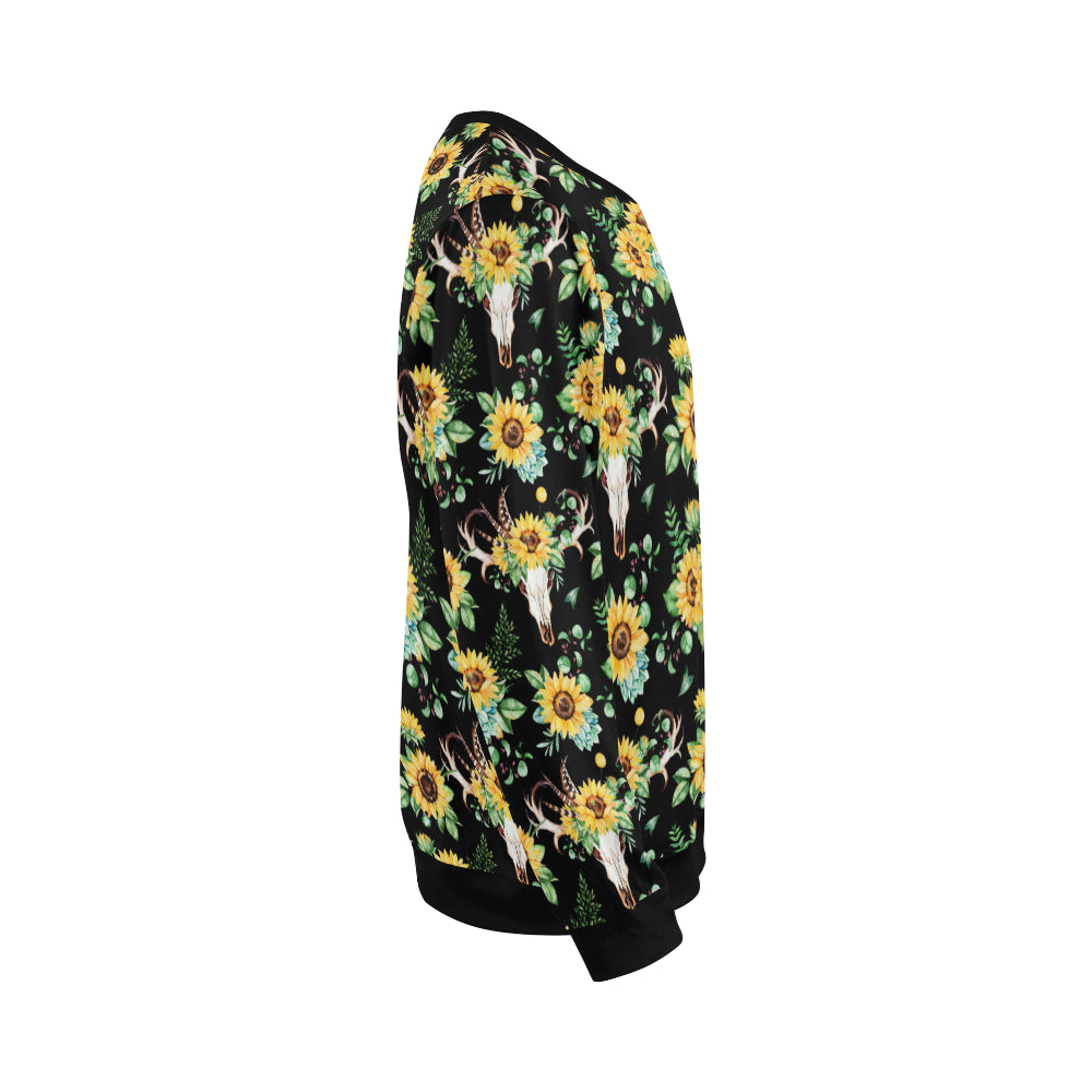 Sunflower Pattern Print Design SF08 Men Long Sleeve Sweatshirt