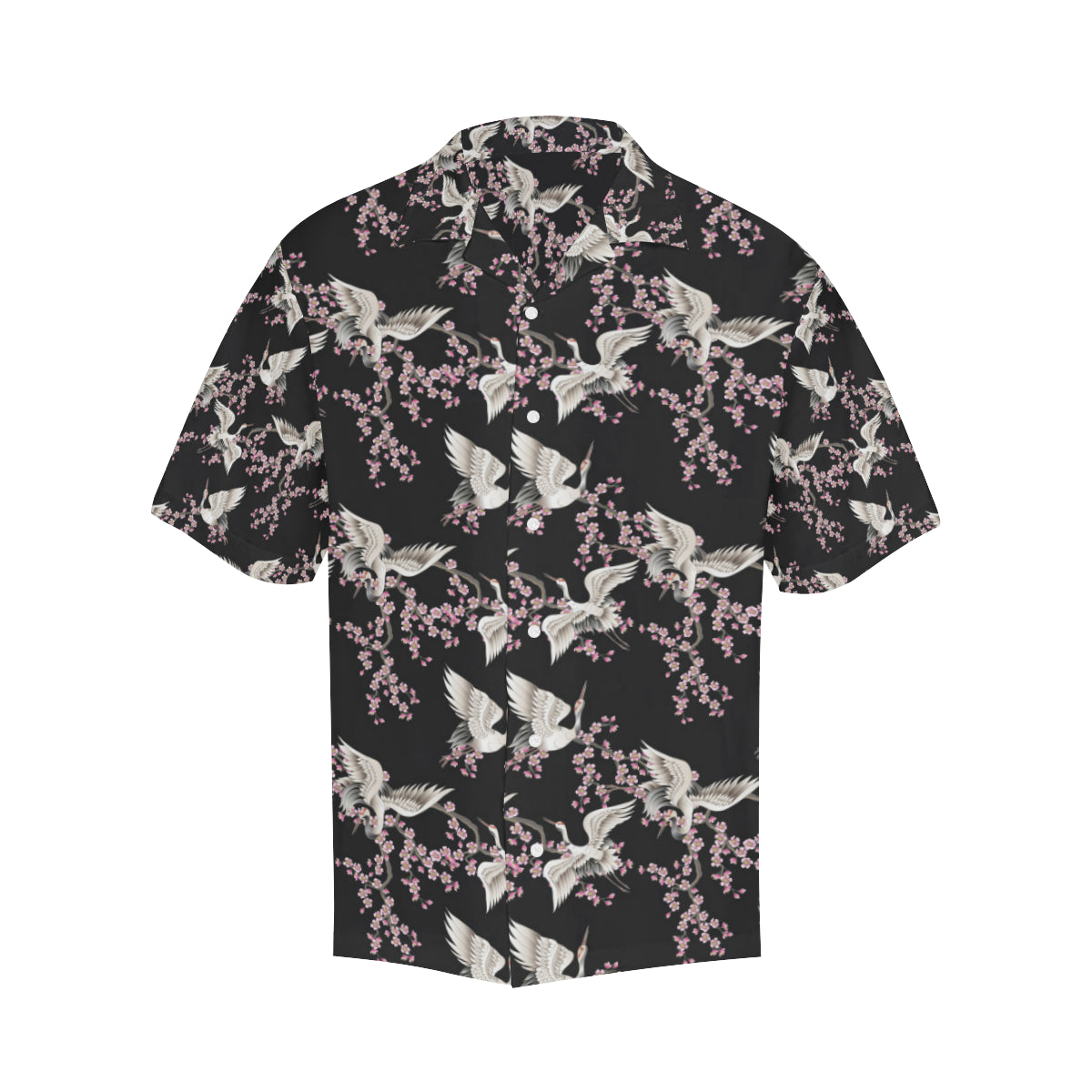 Crane Pattern Print Design 01 Men's Hawaiian Shirt
