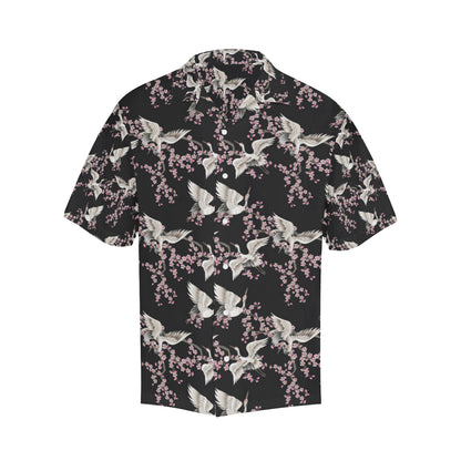 Crane Pattern Print Design 01 Men's Hawaiian Shirt
