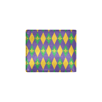 Mardi Gras Pattern Print Design 05 Men's ID Card Wallet