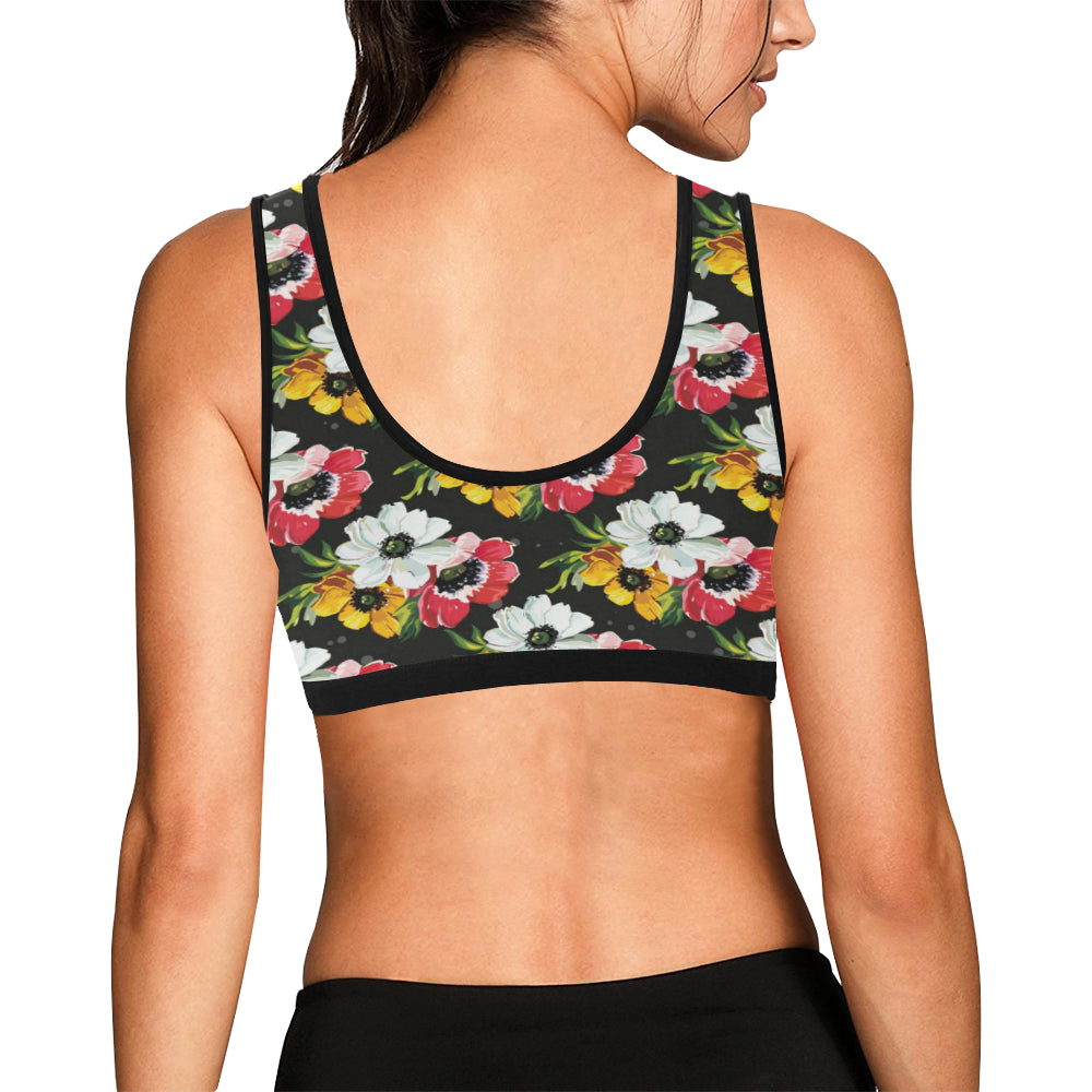 Anemone Pattern Print Design AM07 Sports Bra