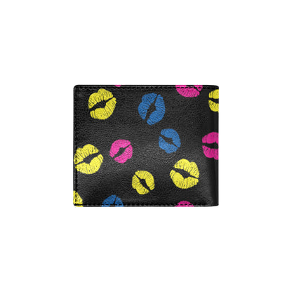 Lip Neon Color Pattern Print Design 01 Men's ID Card Wallet