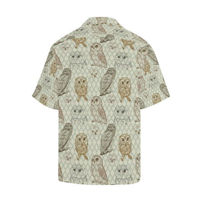 Owl Pattern Print Design A03 Men's Hawaiian Shirt