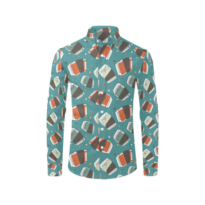 Accordion Pattern Print Design 02 Men's Long Sleeve Shirt