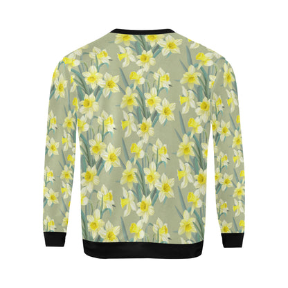Daffodils Pattern Print Design DF01 Men Long Sleeve Sweatshirt