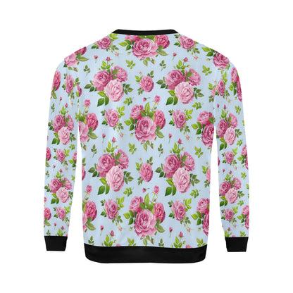 Rose Pink Pattern Print Design RO08 Men Long Sleeve Sweatshirt
