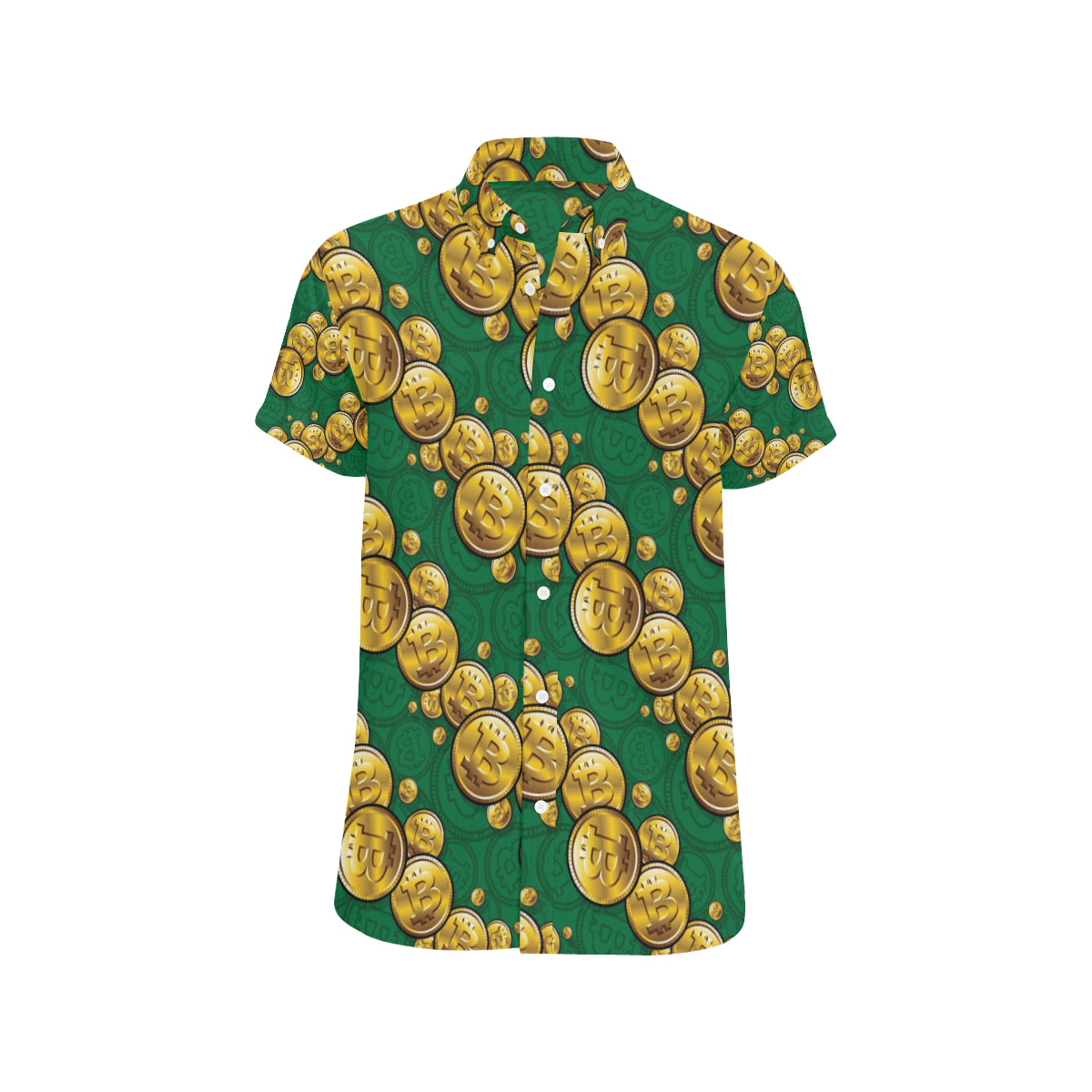 Bitcoin Pattern Print Design DO02 Men's Short Sleeve Button Up Shirt