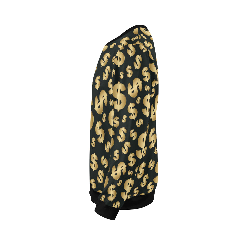 Dollar Pattern Print Design DO04 Men Long Sleeve Sweatshirt