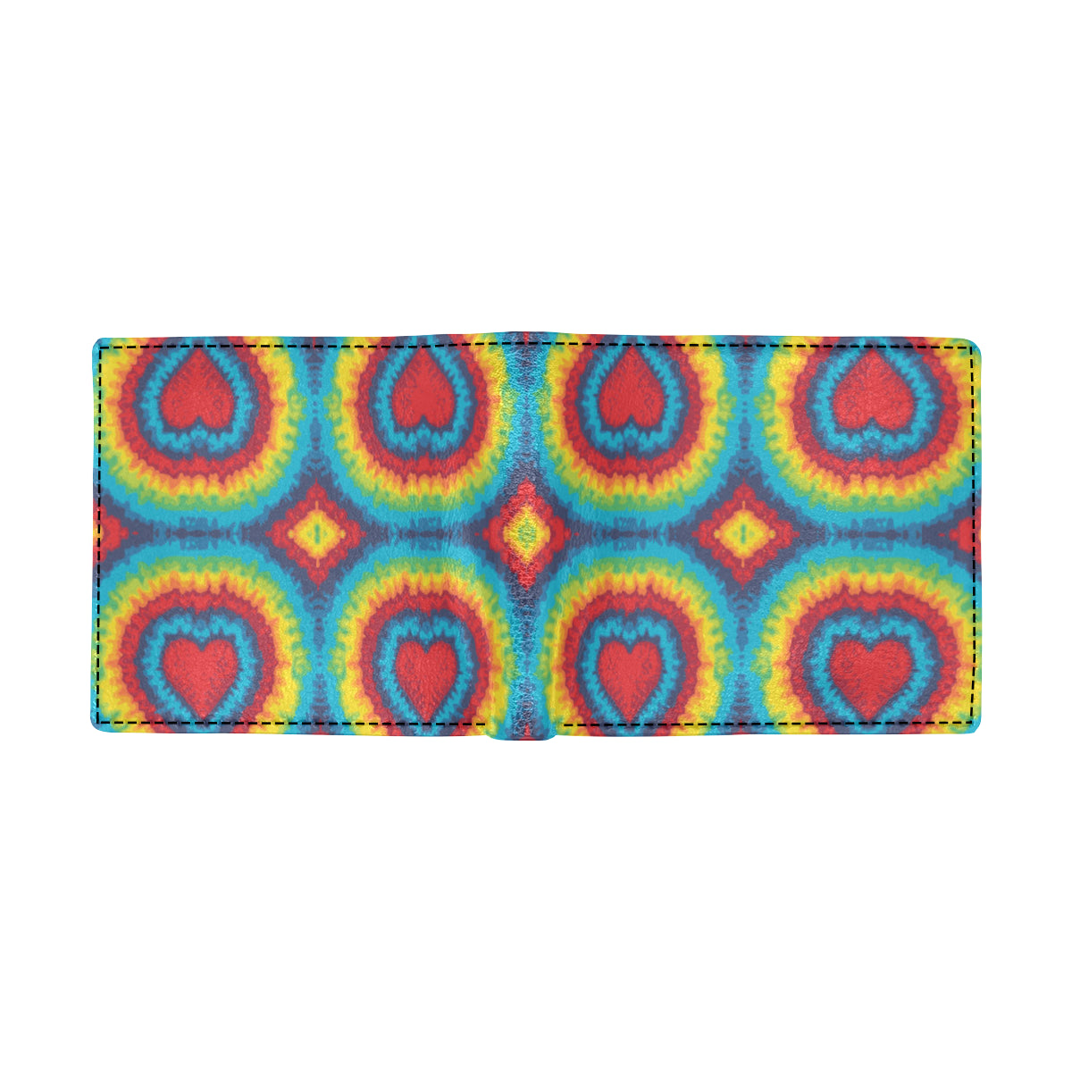 Tie Dye Heart shape Men's ID Card Wallet
