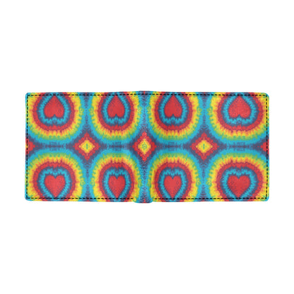 Tie Dye Heart shape Men's ID Card Wallet