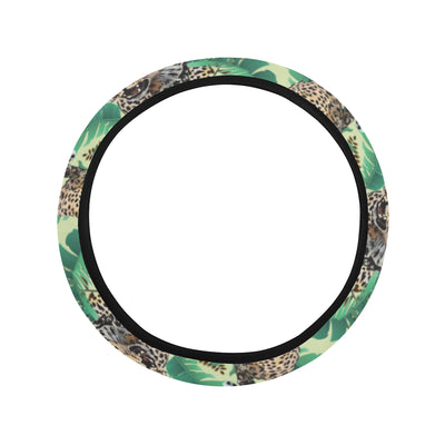 Leopard Pattern Print Design 03 Steering Wheel Cover with Elastic Edge