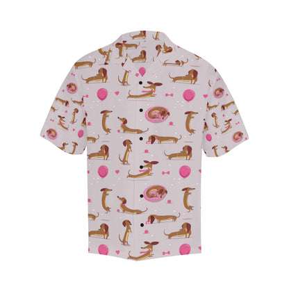 Dachshund Pattern Print Design 10 Men's Hawaiian Shirt