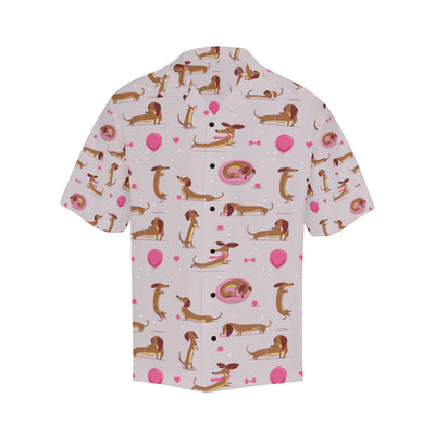 Dachshund Pattern Print Design 10 Men's Hawaiian Shirt