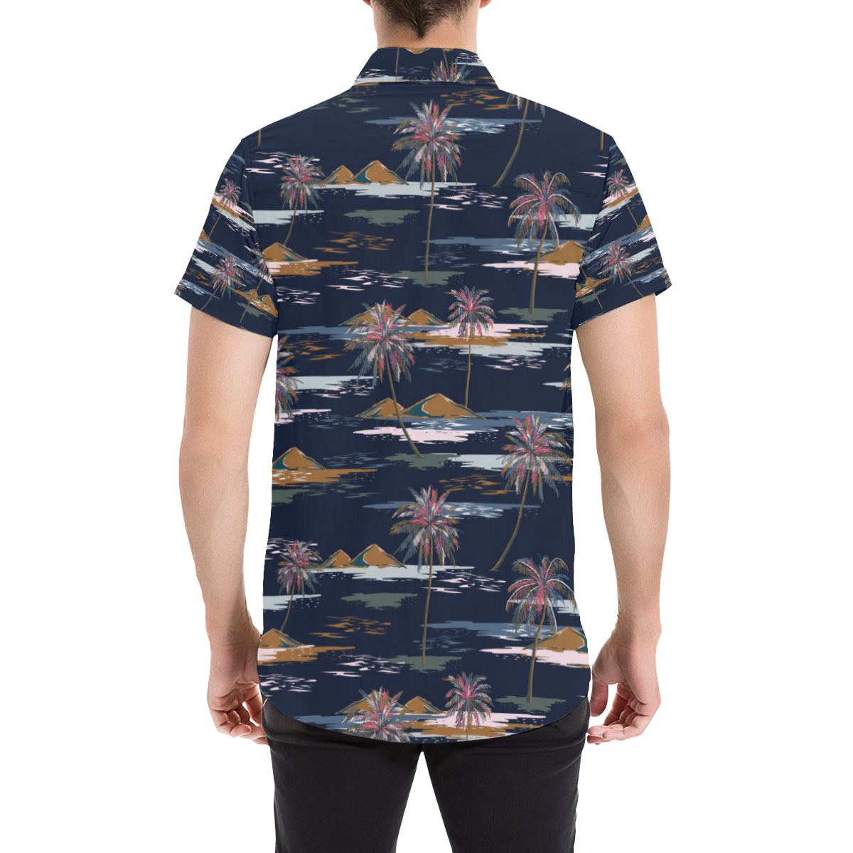 Pacific island Pattern Print Design A06 Men's Short Sleeve Button Up Shirt