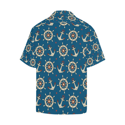 Anchor Pattern Print Design 02 Men's Hawaiian Shirt