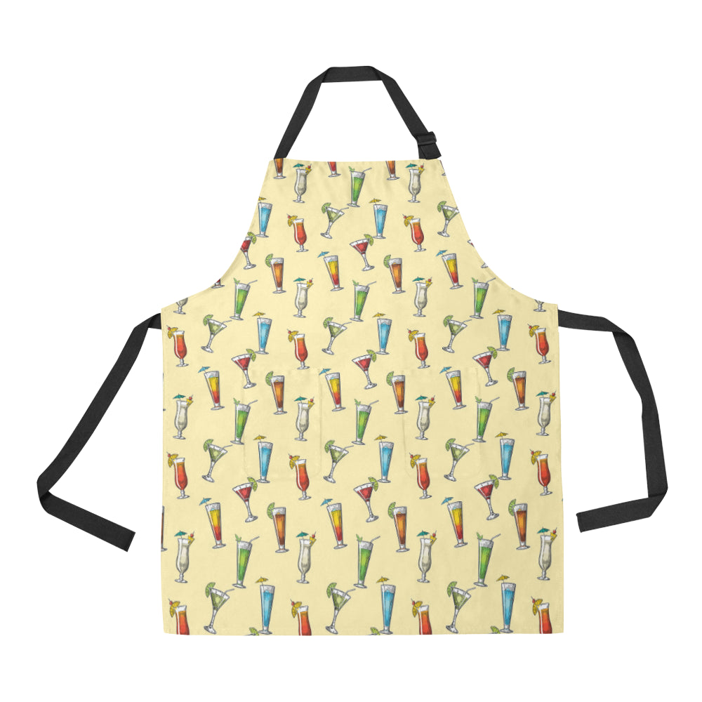 Cocktail Pattern Print Design 02 Apron with Pocket