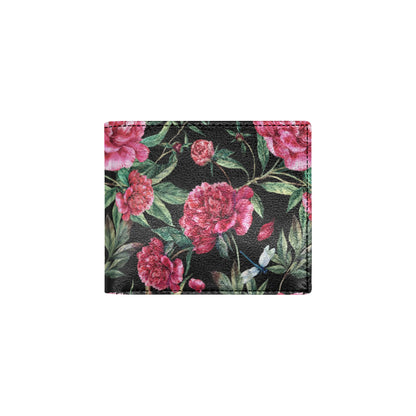 Peony Pattern Print Design PE04 Men's ID Card Wallet