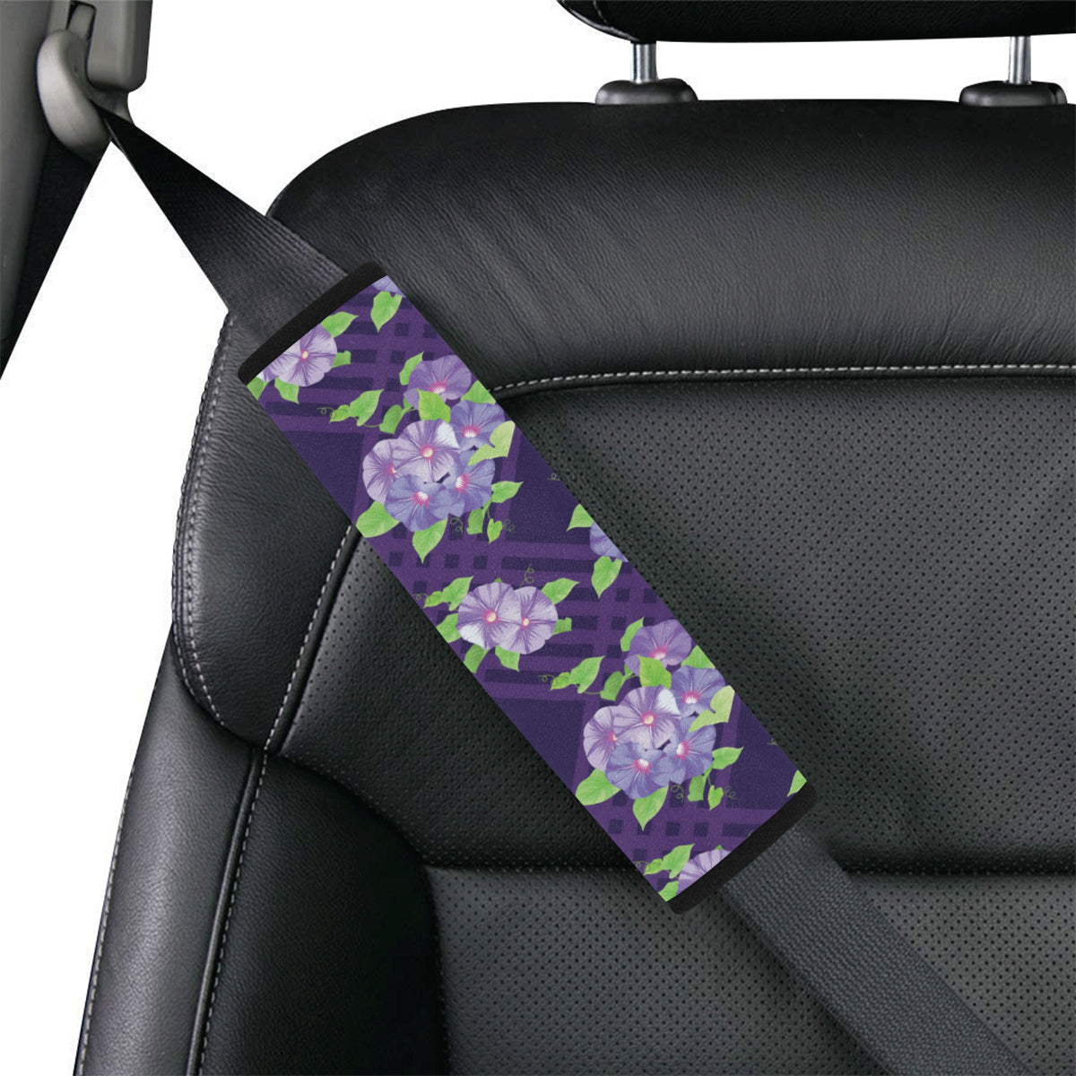 Morning Glory Pattern Print Design MG03 Car Seat Belt Cover