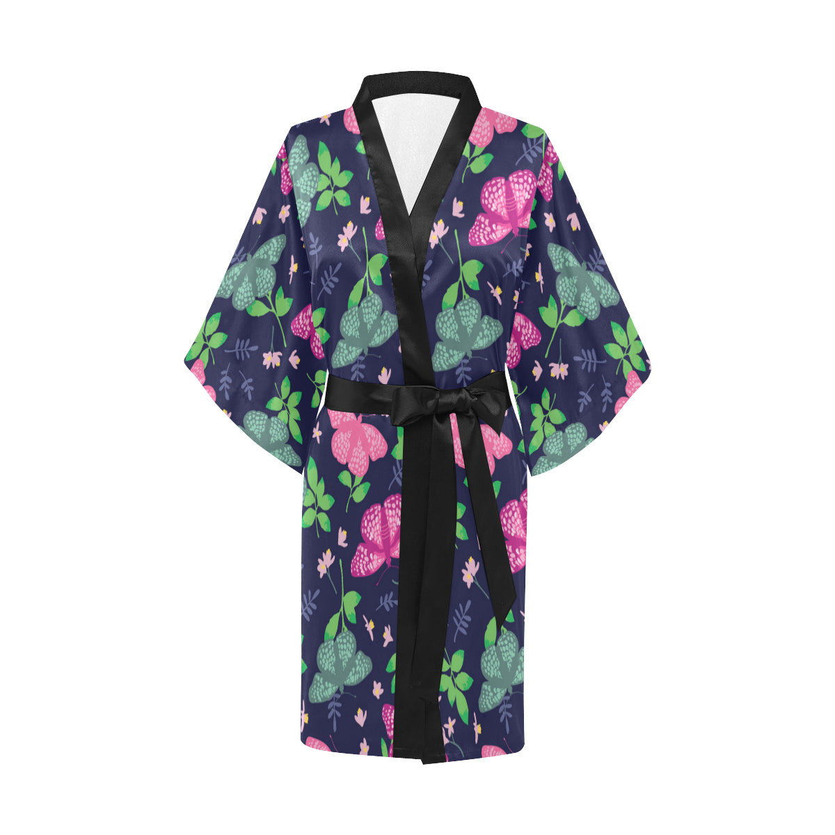 Monarch Butterfly Pattern Print Design 03 Women's Short Kimono