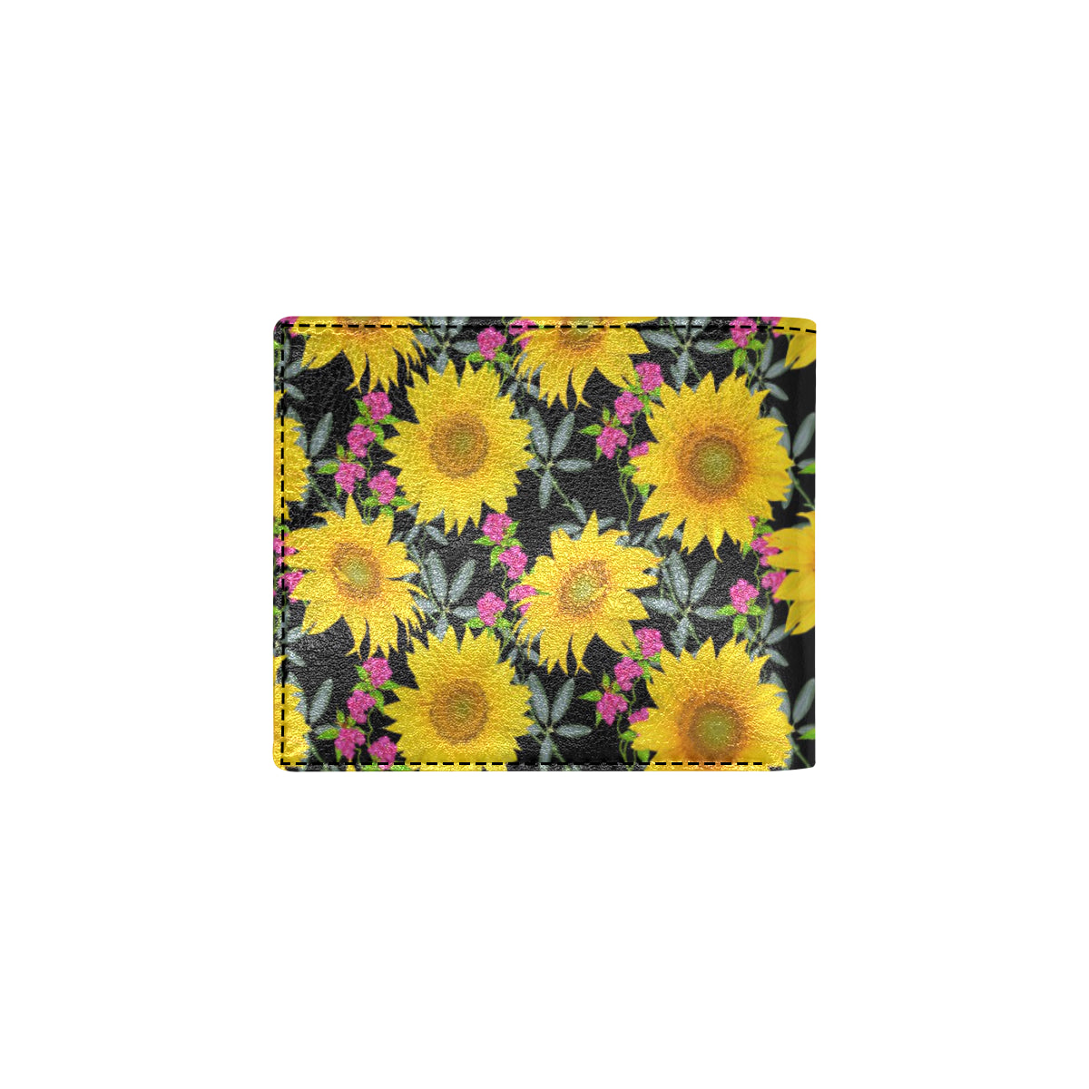 Sunflower Pattern Print Design SF014 Men's ID Card Wallet