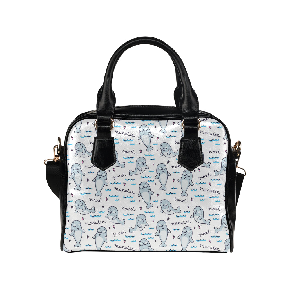 Manatee Baby Pattern Print Design 03 Shoulder Handbag