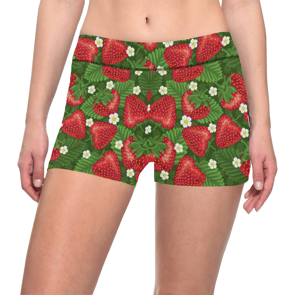 Strawberry Pattern Print Design SB05 Yoga Shorts